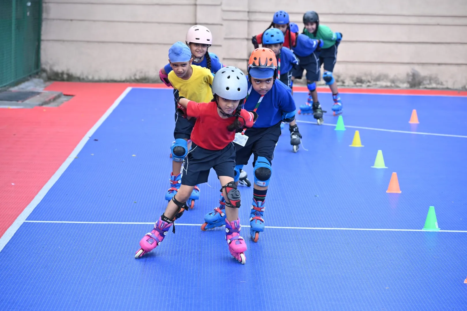 Students learning skating at ATS Valley School