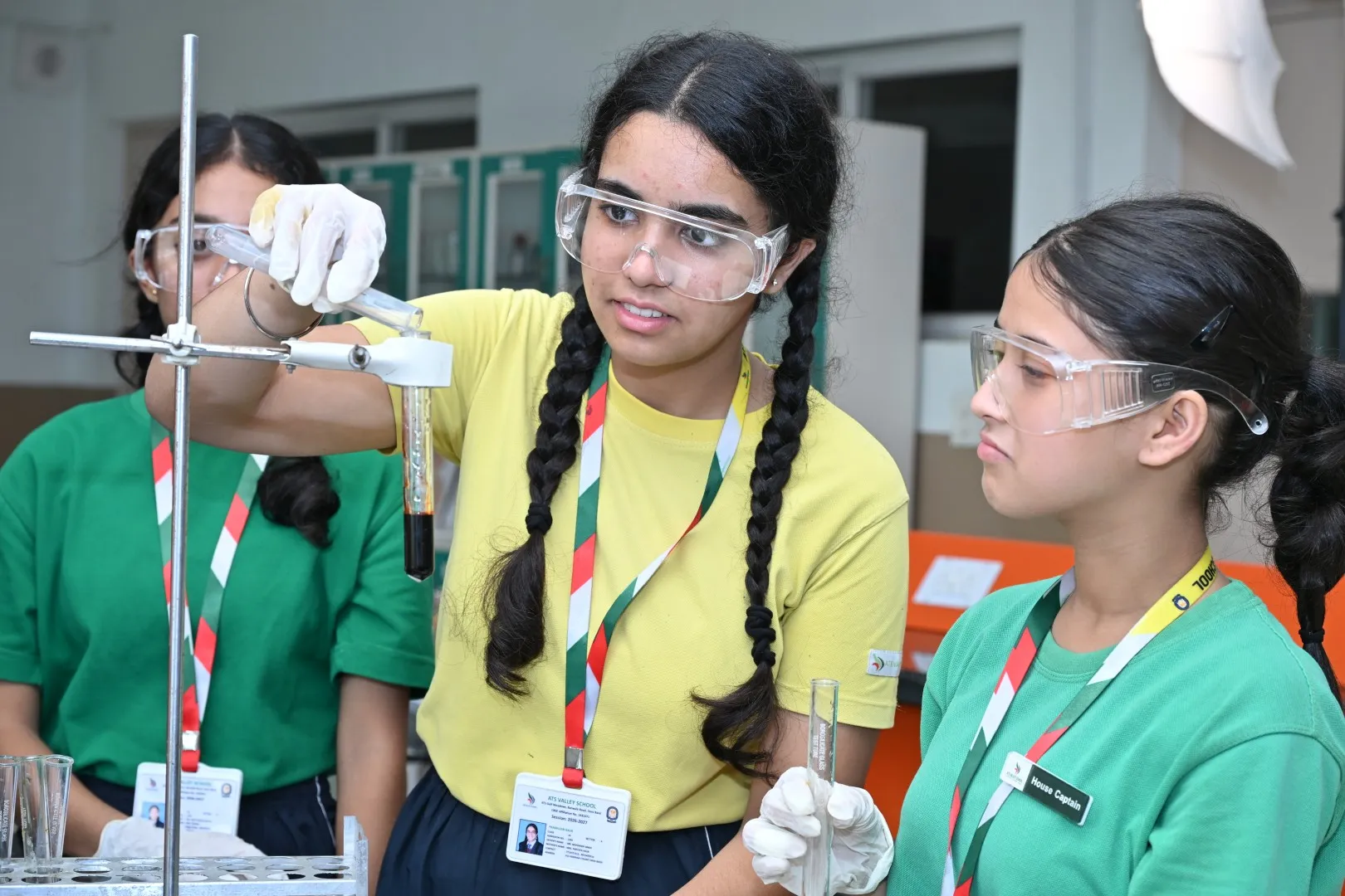 Students working in a science laboratory