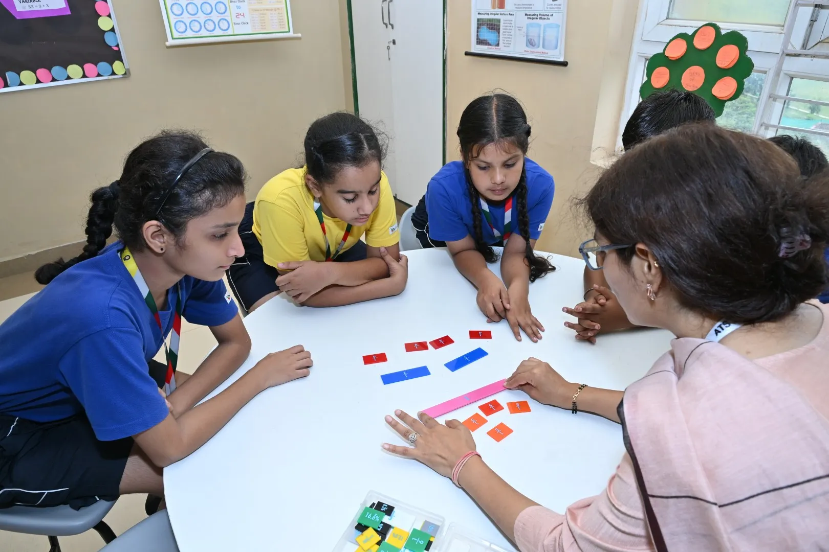 Students working together on a classroom activity