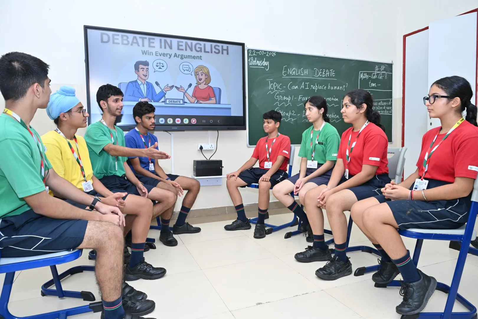 Students participating in collaborative learning