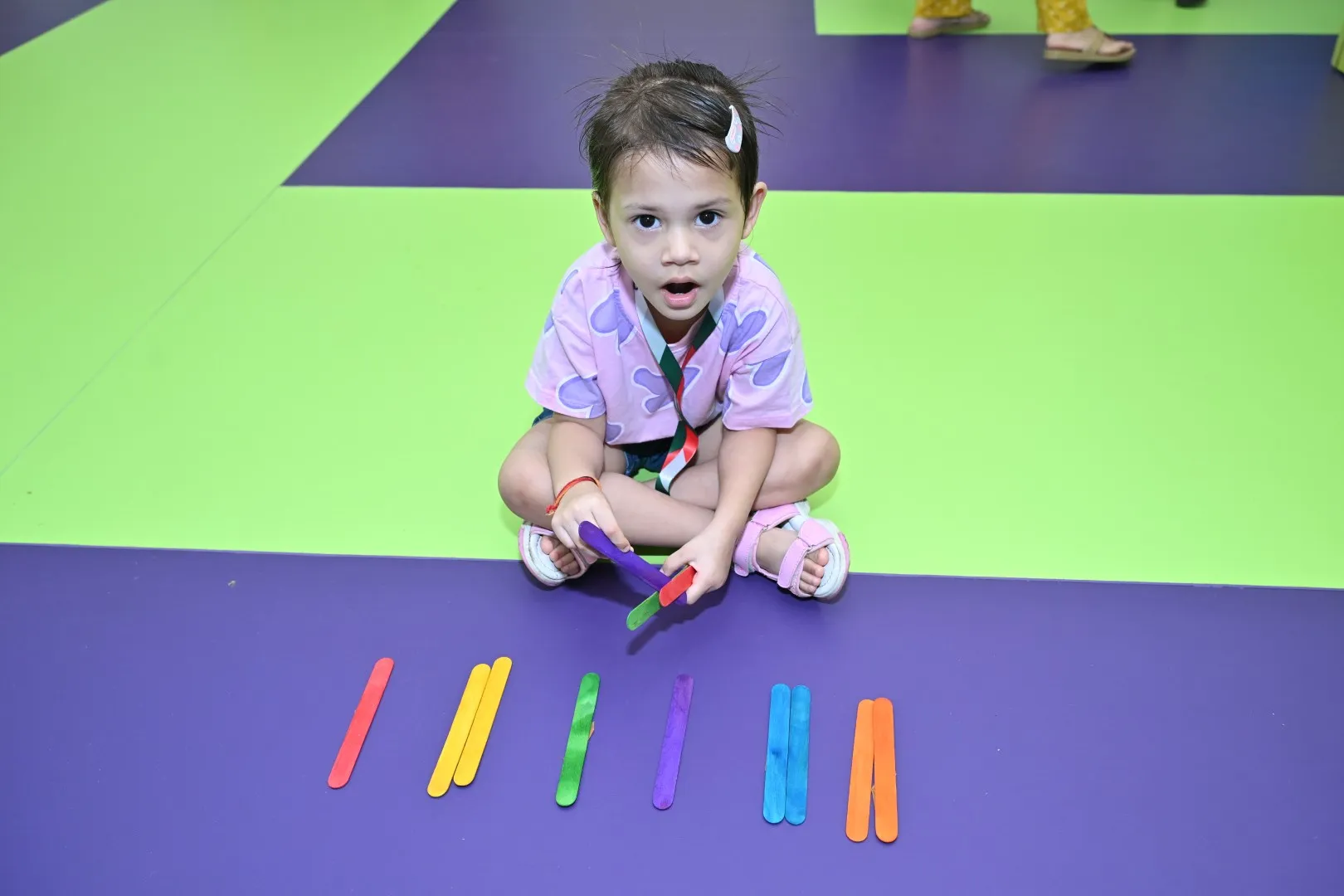 Child engaged in a creative activity