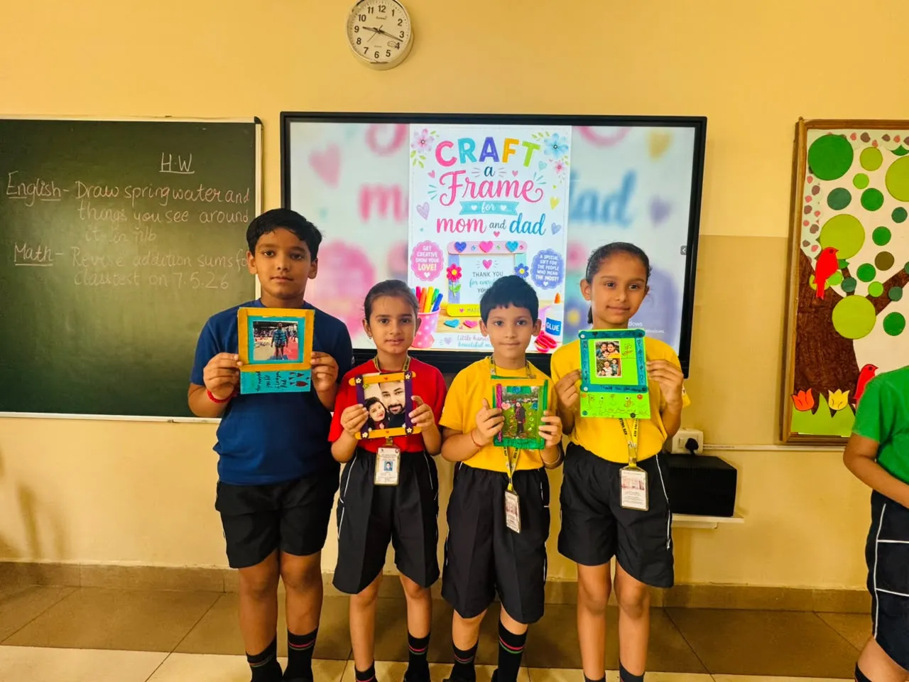 Junior school students collaborating