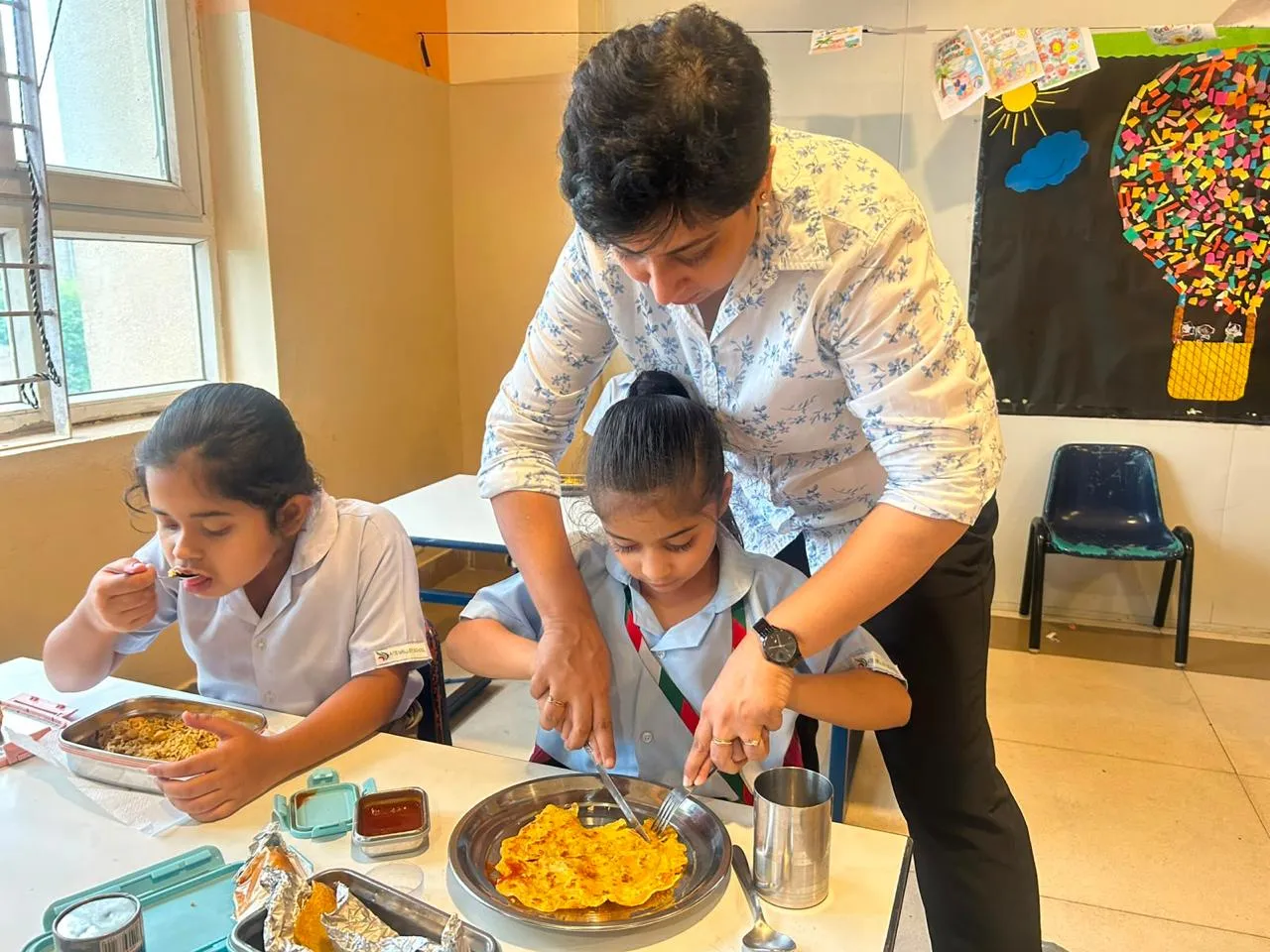 Students learning and communicating in a classroom